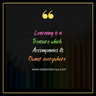 learning is a treasure which accompanies its owner everywhere.